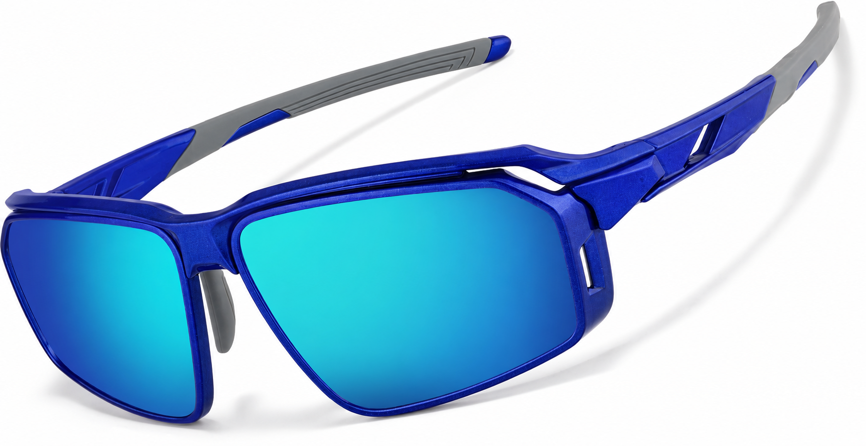 Rectangle Wrap-Around Sunglasses · Blue · reference