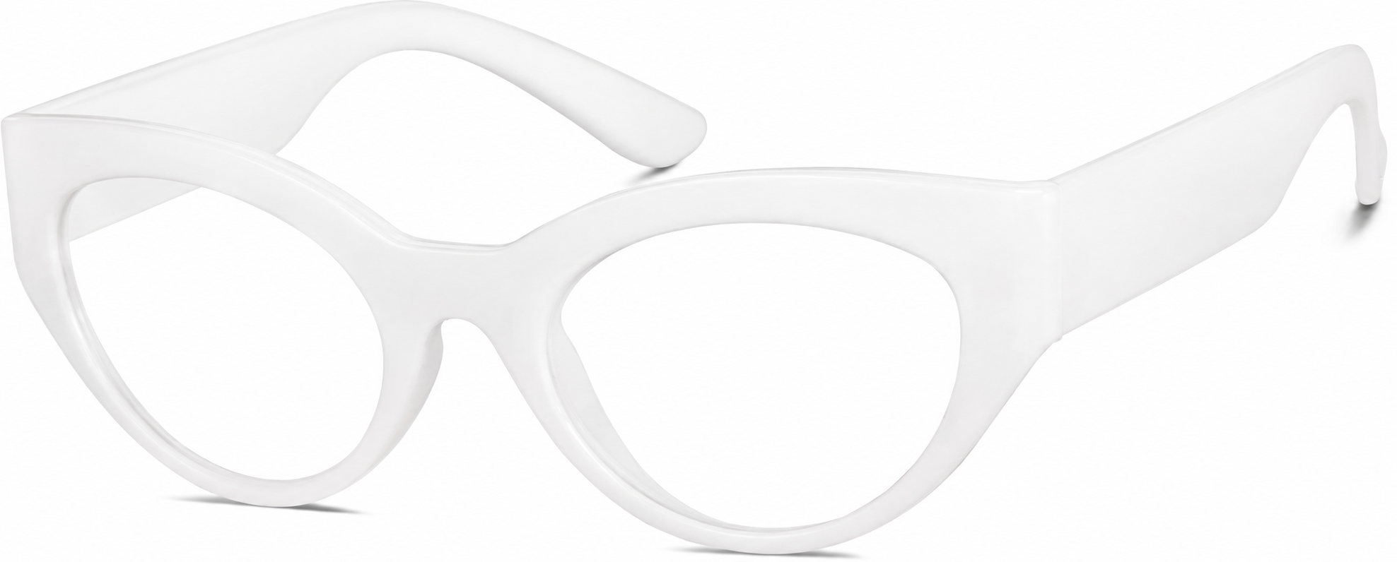 White Cat-Eye Glasses · White · reference