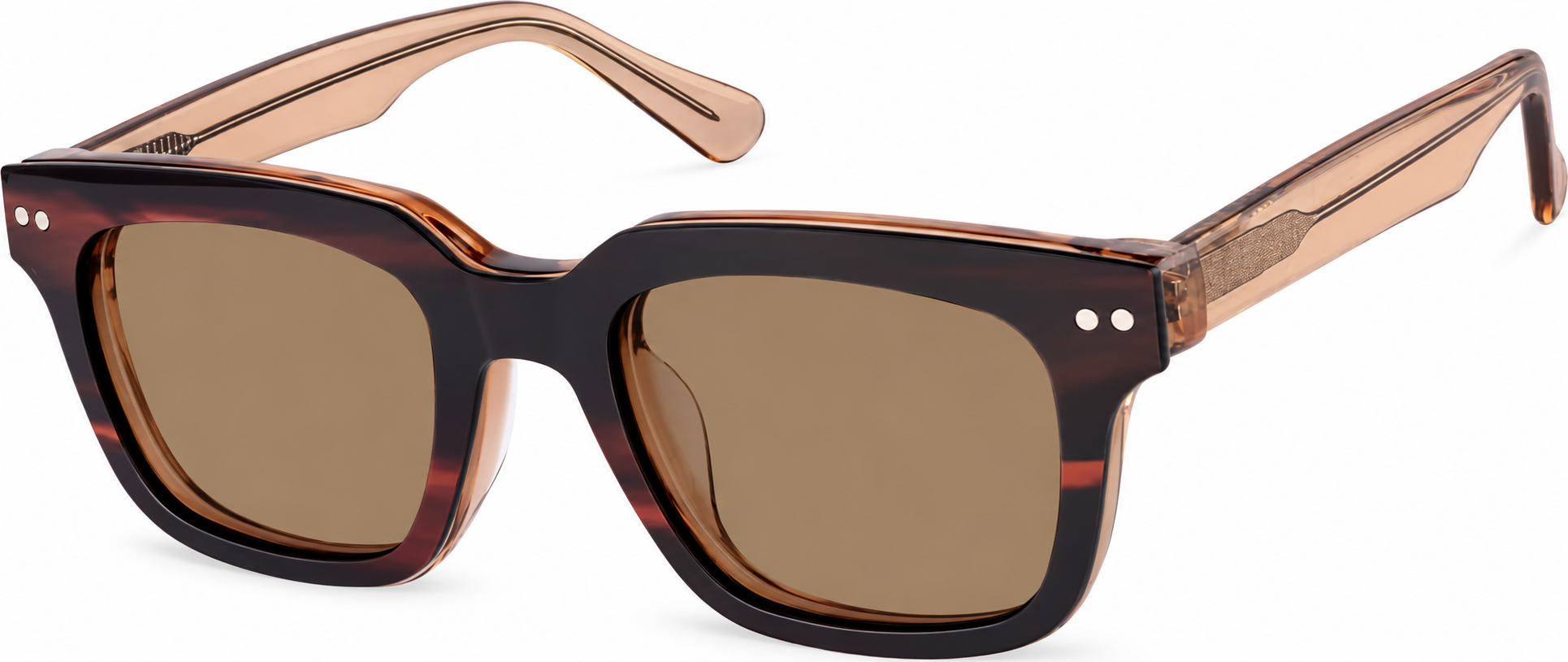 Brown Polarized Square Magnetic Clip-on Glasses · Brown · reference