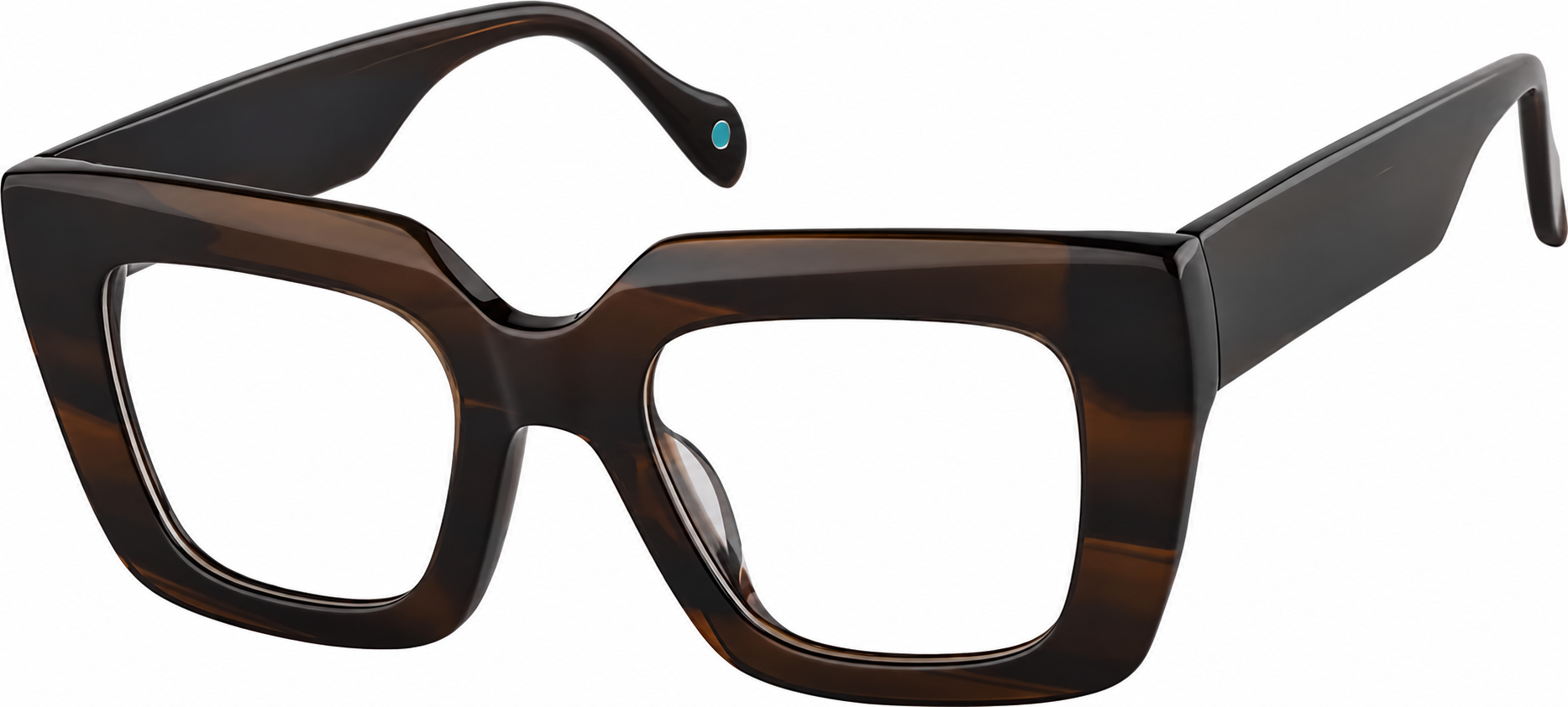 Brown Rectangle Glasses · Brown · reference