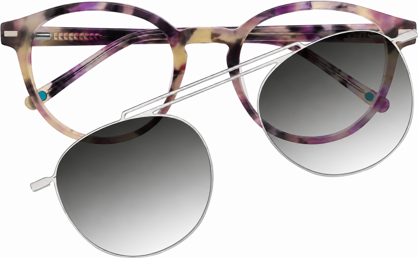 Purple Tortoiseshell Round Magnetic Snap-On Set · Purple Tortoiseshell · reference