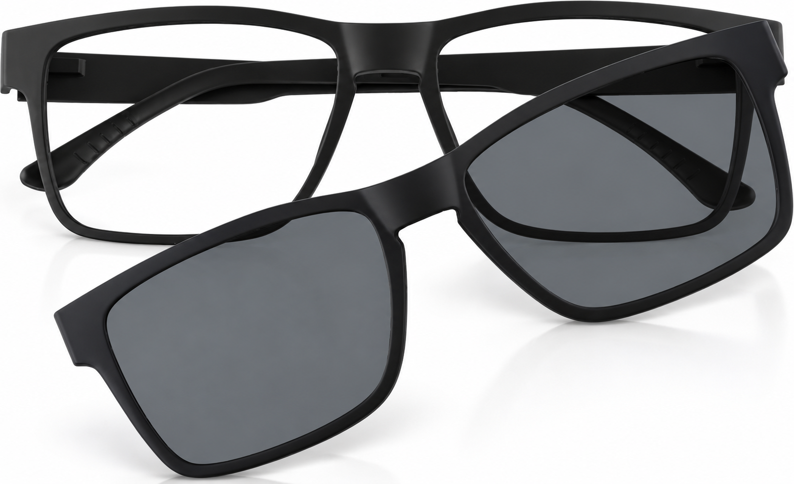 Black Polarized Rectangle Magnetic Clip-on Glasses · Black · reference