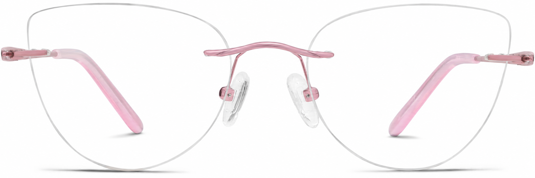 Pink Customizable Titanium Rimless Glasses · Pink · reference