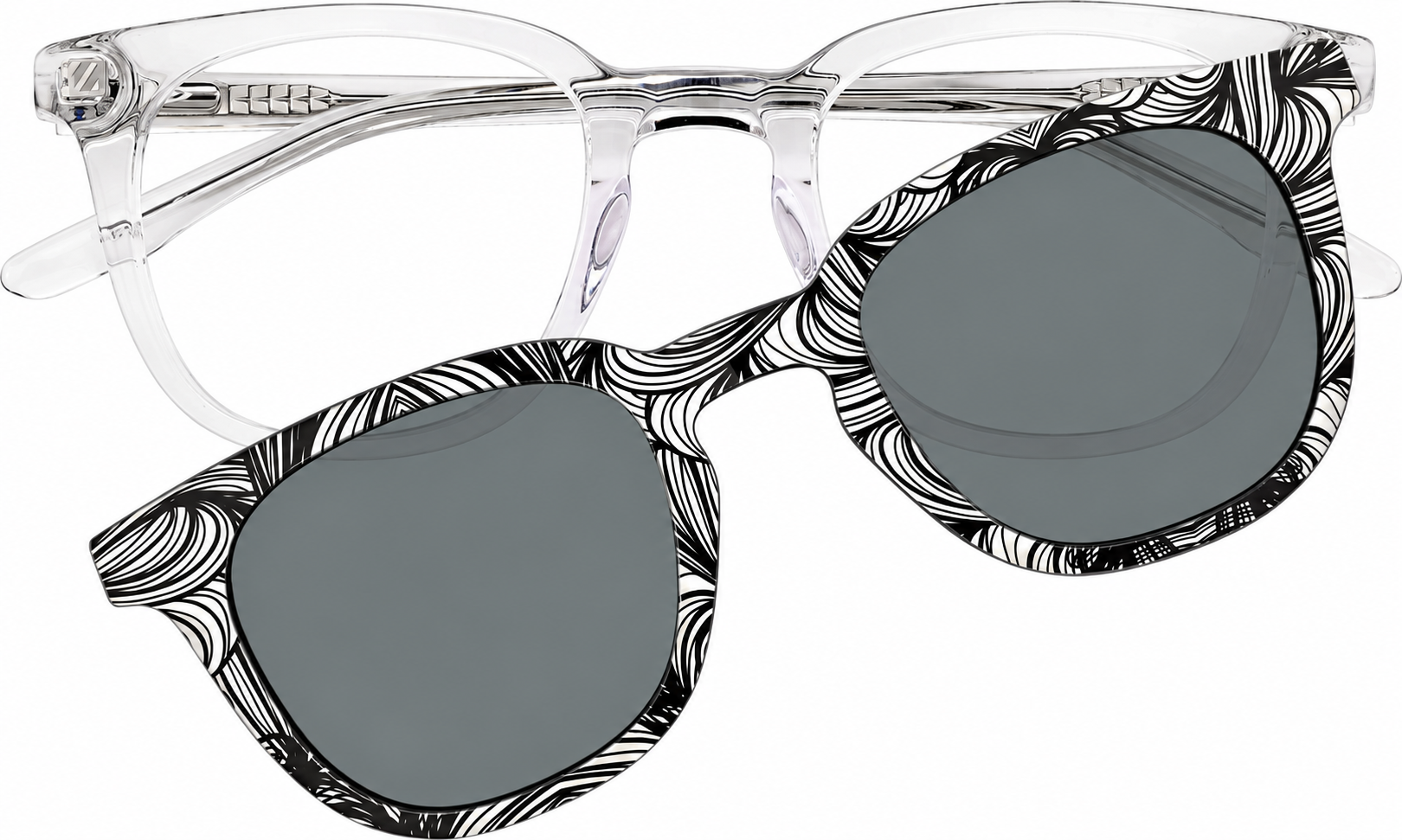 Clear Kids' Polarized Square Magnetic Clip-on Glasses · Clear · reference