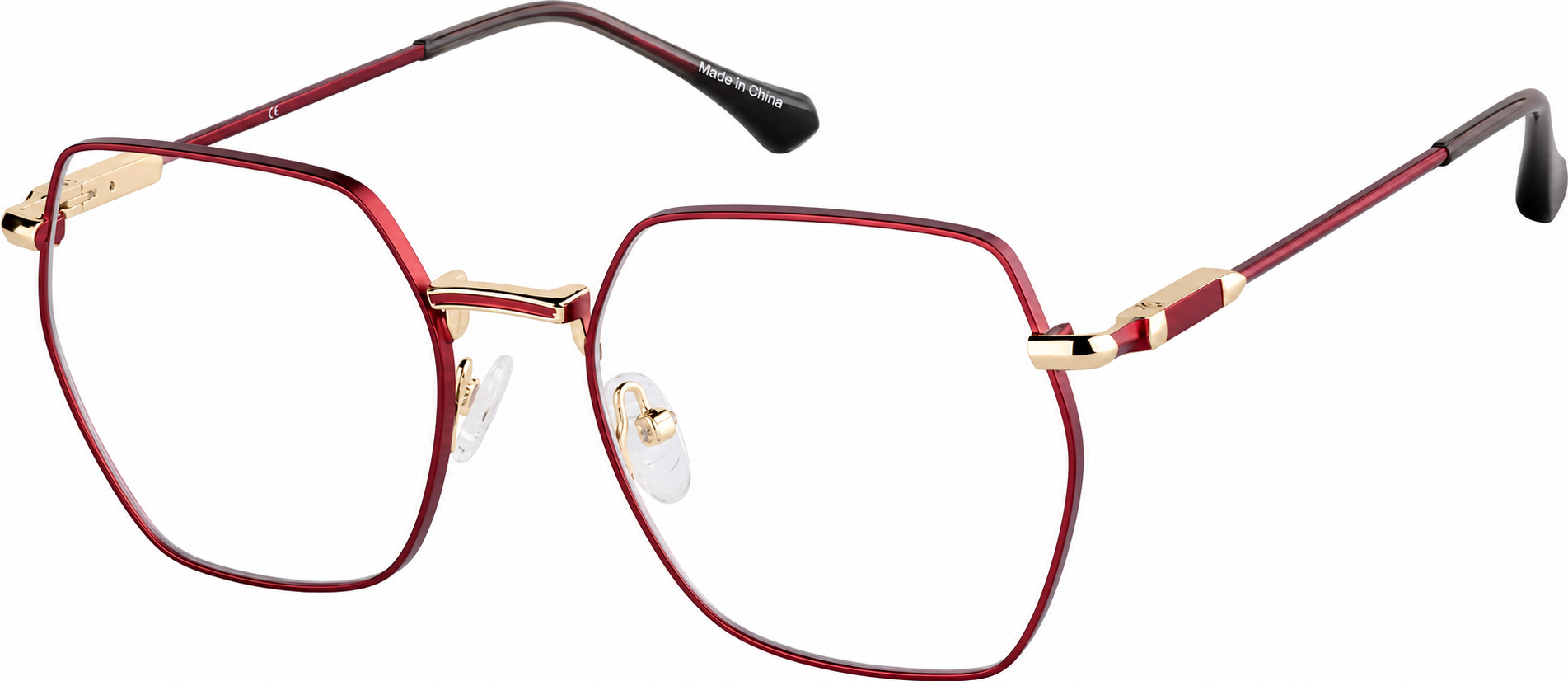 Burgandy Geometric Glasses · Burgandy · reference
