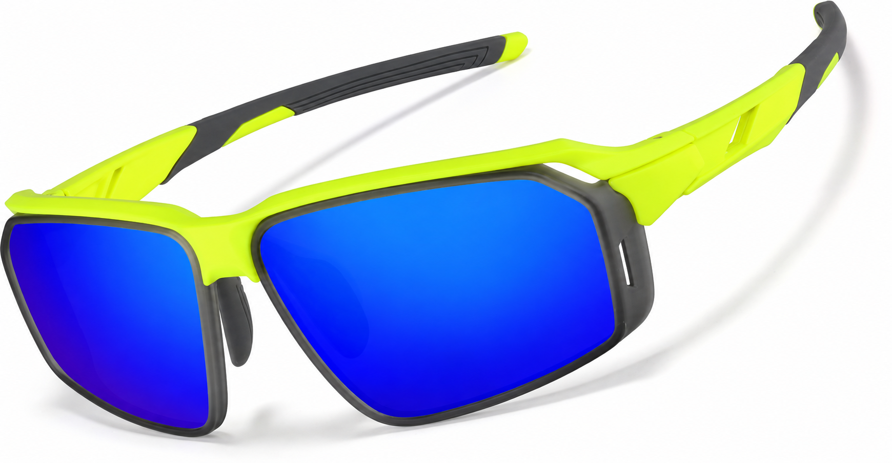 Yellow with Blue Mirror Active Wrap-Around Sunglasses · Yellow with Blue Mirror · reference