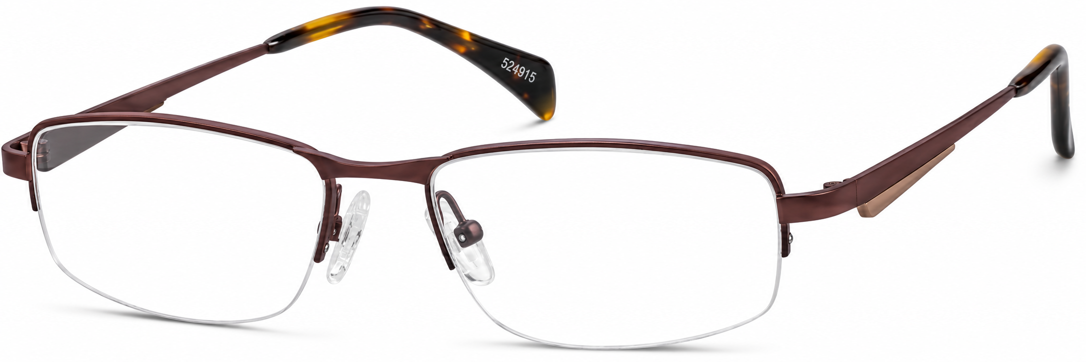 Brown Titanium Rectangle Glasses · Brown · reference