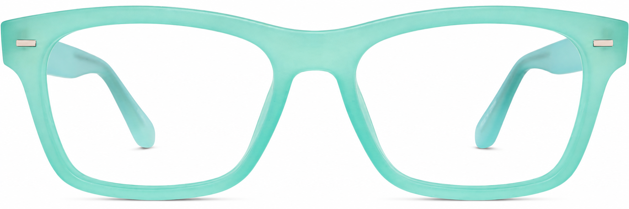 Teal Glow-in-the-Dark Rectangle Glasses · Teal · reference