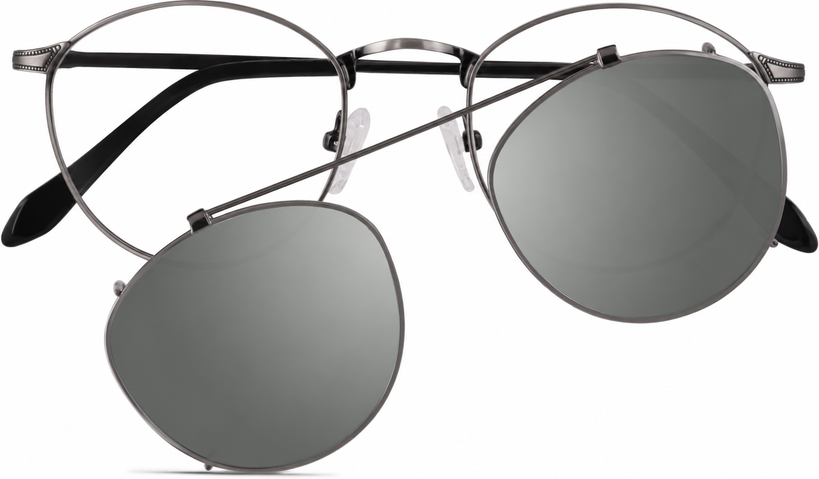 Gray Polarized Round Clip-on Glasses · Gray · reference