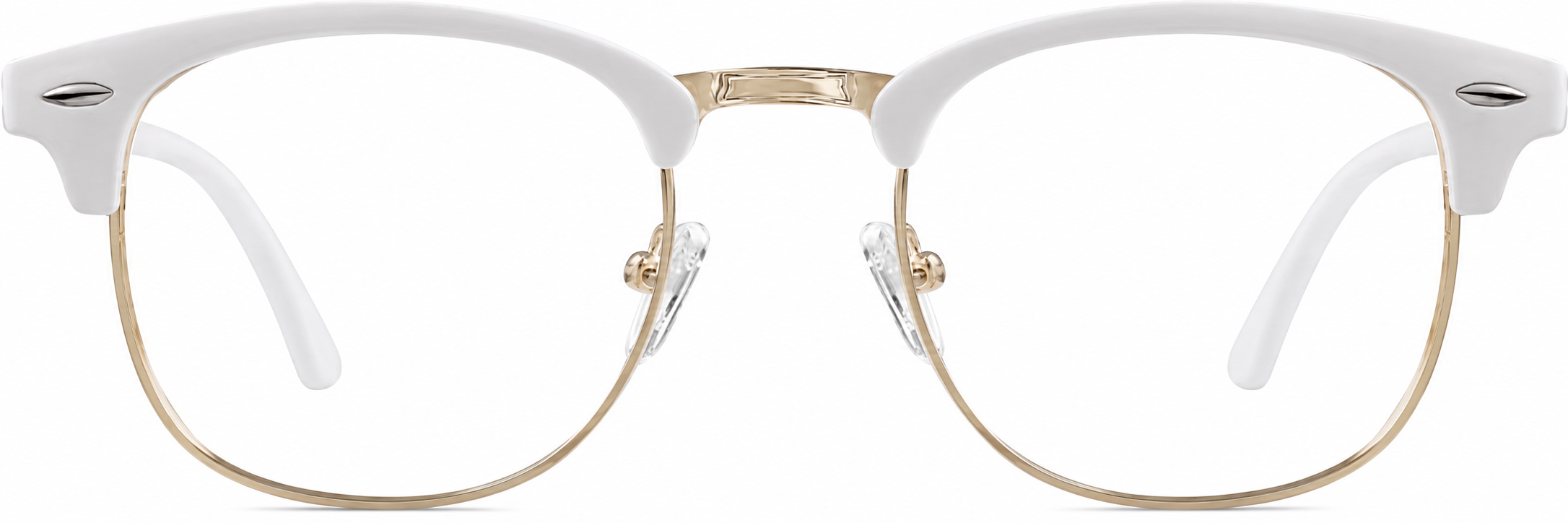 White Kids' Browline Glasses · White · reference