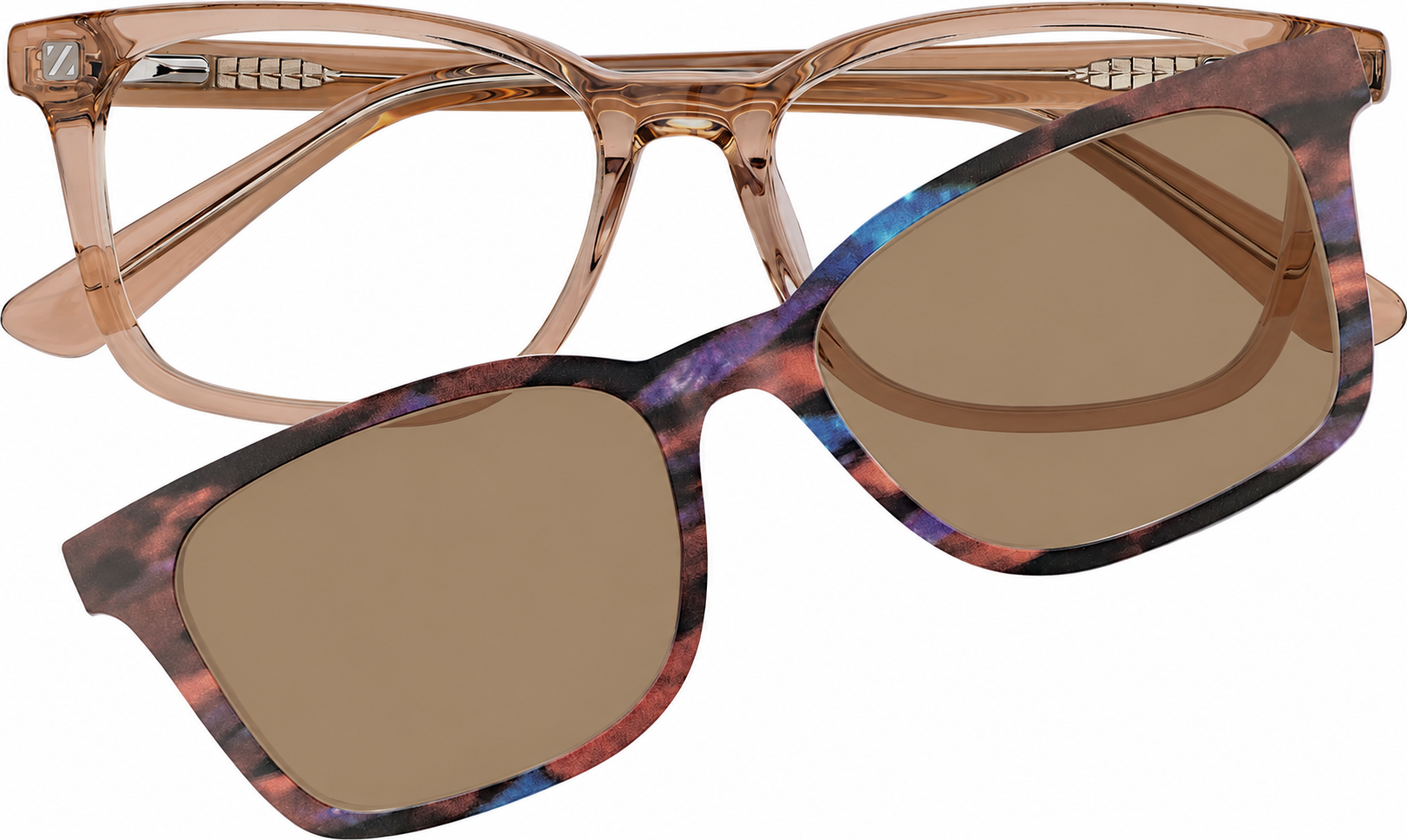 Brown Kids' Polarized Rectangle Magnetic Clip-on Glasses · Brown · reference