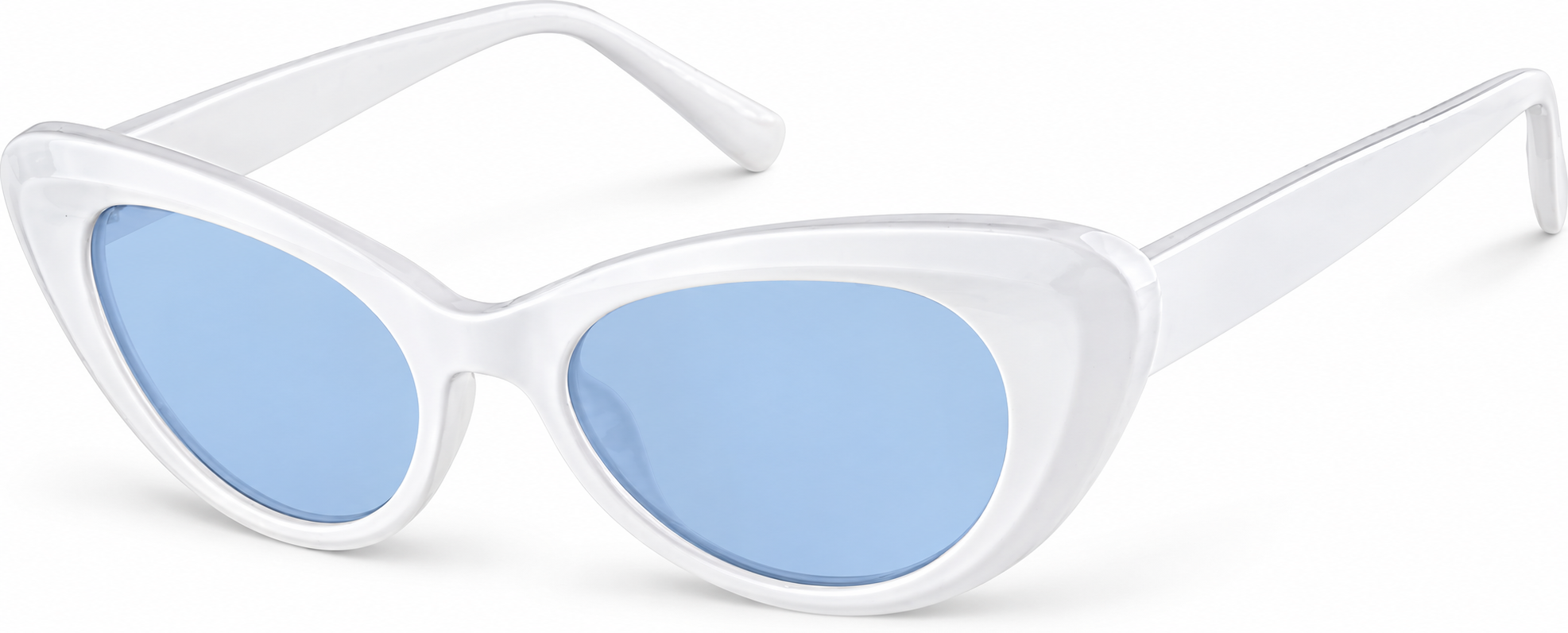 Cat-Eye Sunglasses · White · reference