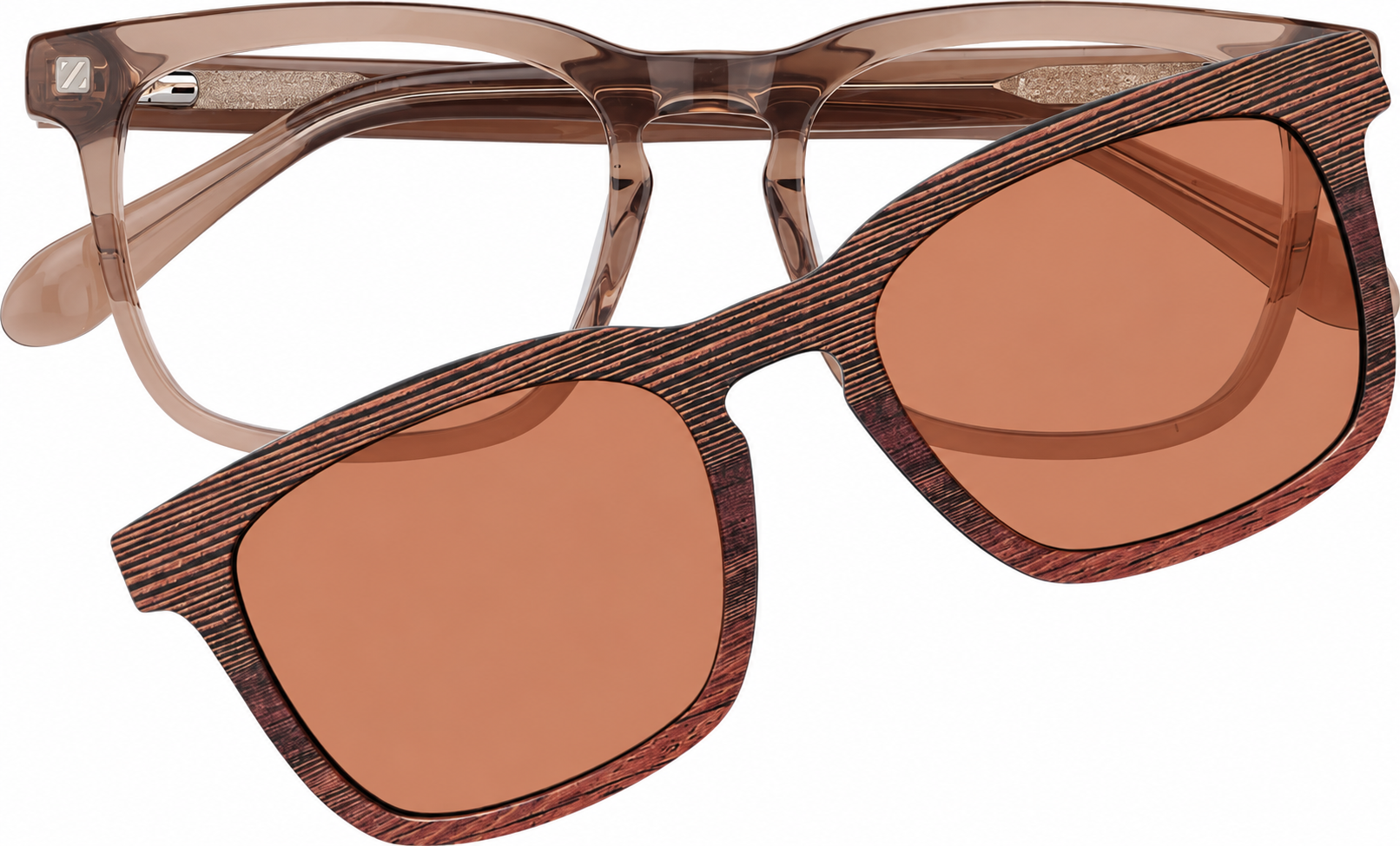 Brown Polarized Square Magnetic Clip-on Glasses · Brown · reference