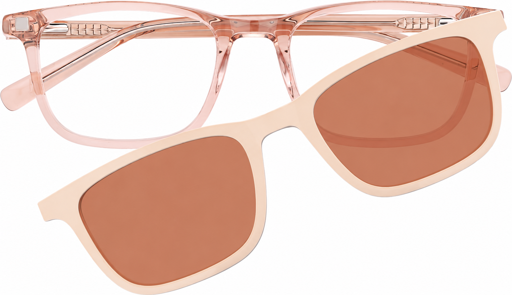 Pink Kids' Polarized Rectangle Magnetic Clip-on Glasses · Pink · reference