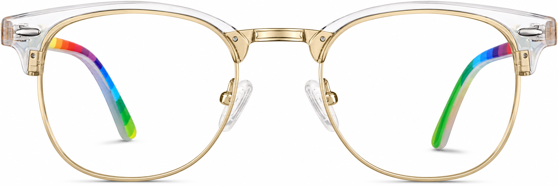 Clear and Rainbow Browline Glasses · Clear and Rainbow · reference