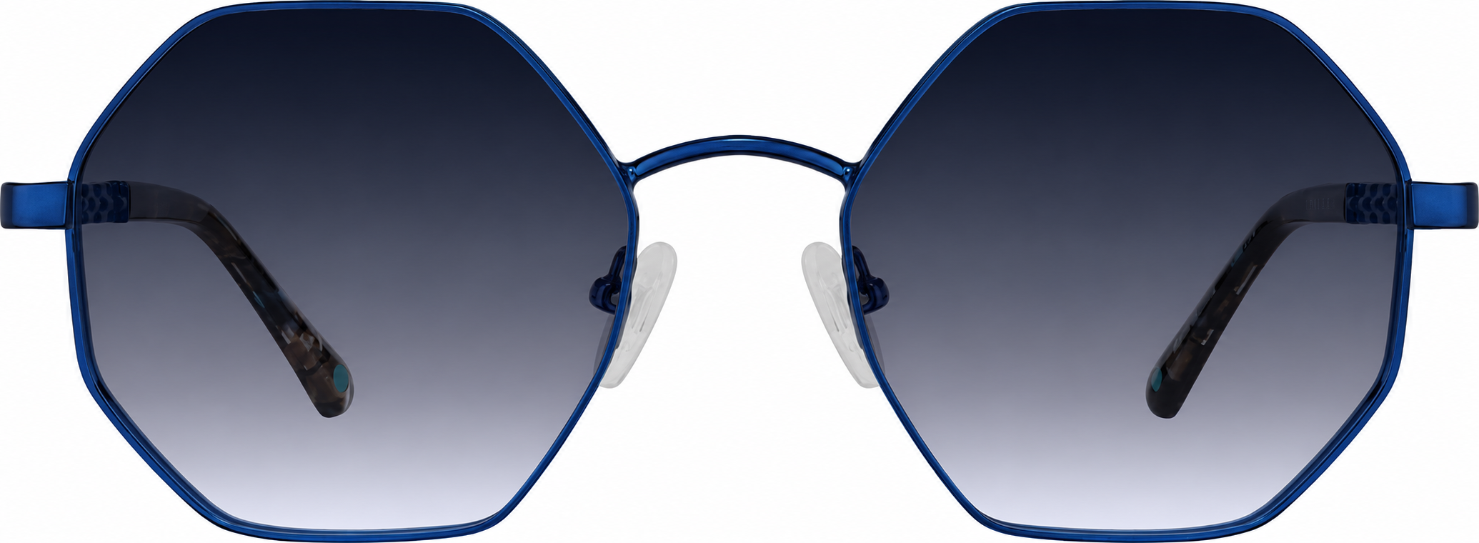 Blue Stainless Steel Geometric Sunglasses · Blue · reference